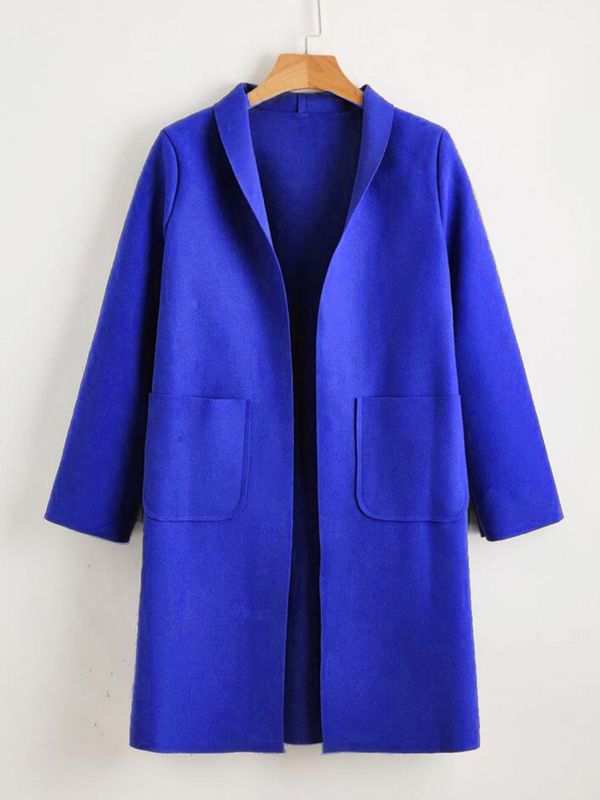 بالطو صوف جوخ ليكرا ازرق ملكي