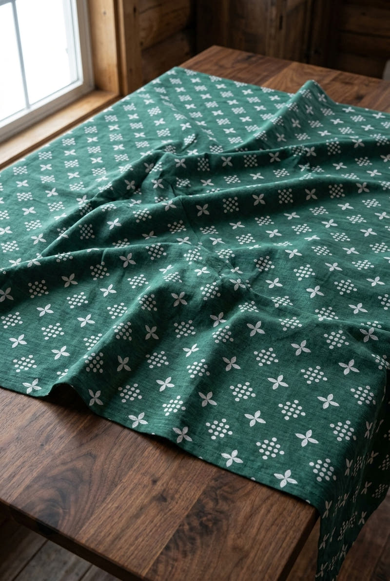 قماش كتان بطباعة بارزة - draped