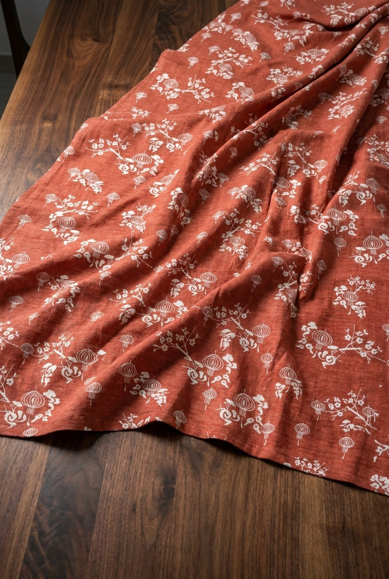 قماش كتان بطباعة بارزة - draped