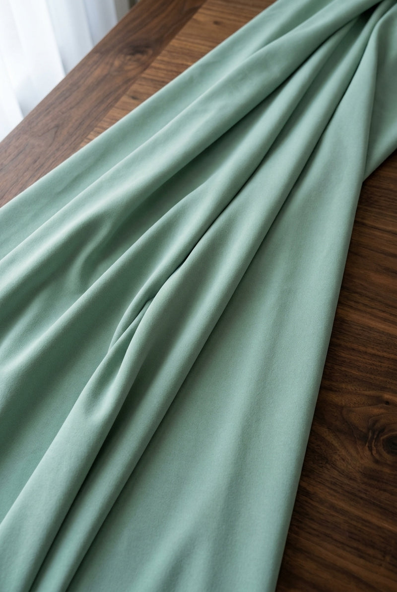 قماش سكوبا منت جرين ساده - draped