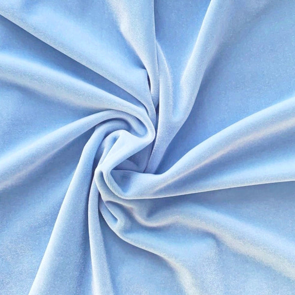 قماش قطيفه فرنساوي بيبي بلو ساده