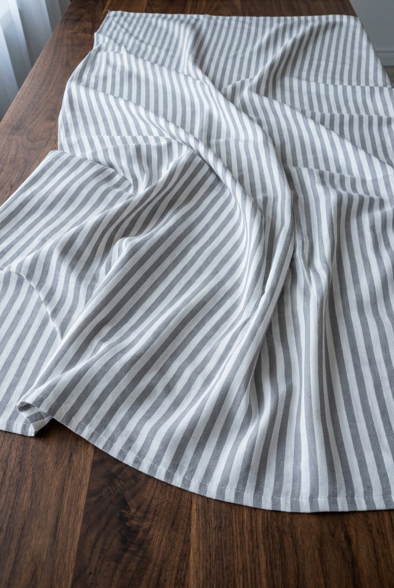 Wide Draped Striped Viscose Fabric