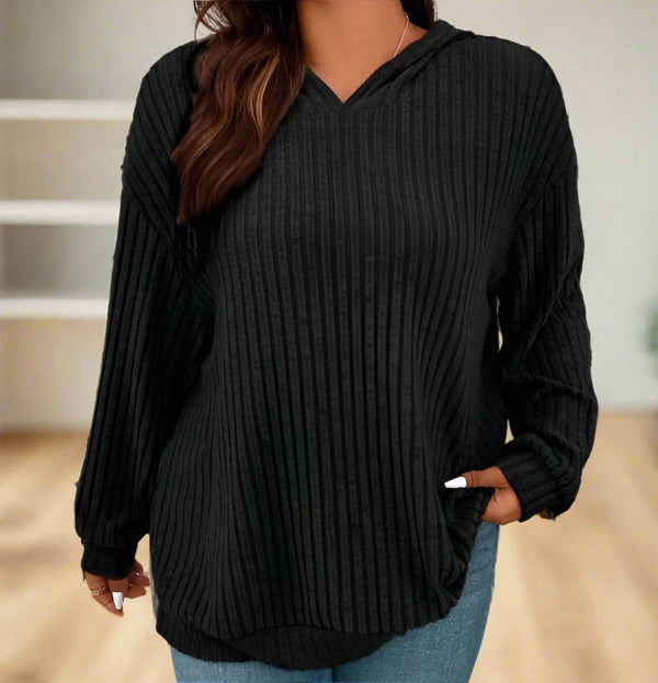 سويت شيرت صوف ريب اسود