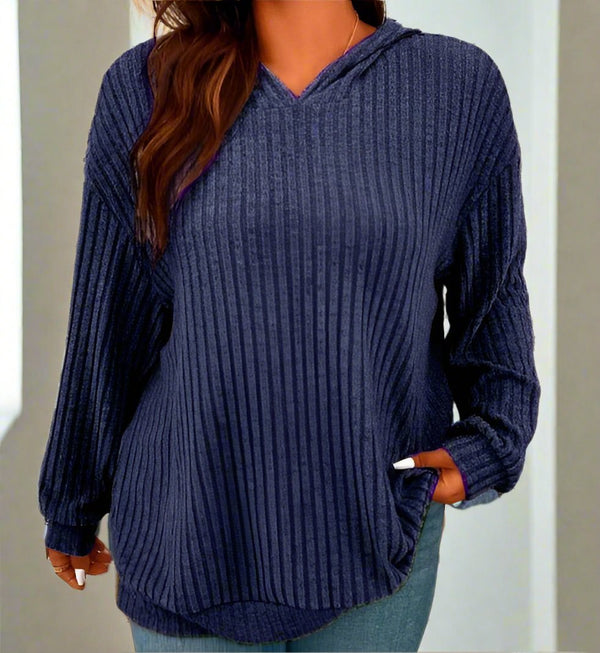 سويت شيرت صوف ريب ازرق