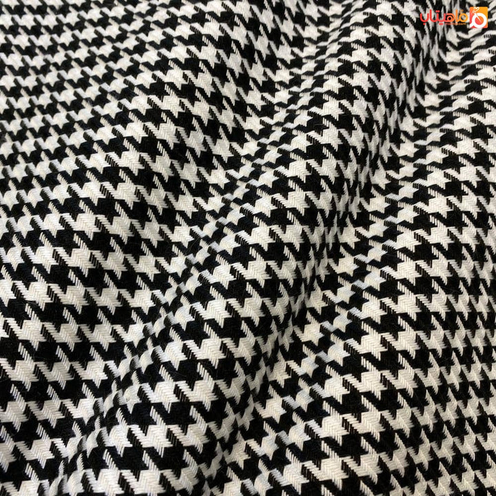 قماش صوف كاروه ابيض في اسود