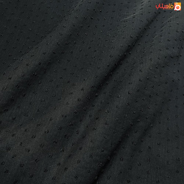 قماش شيفون دوت اسود ساده
