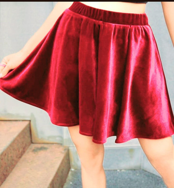 ميني جيب قطيفه فرنساوي احمر